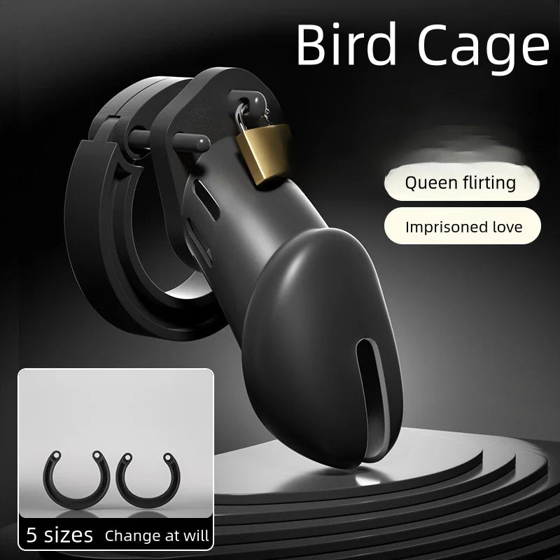 New Male Bird Locked Soft Silicone Male Penis Ring Chastity Cage BDSM Bondage Restraint Device Short Set Sex Toy for Men