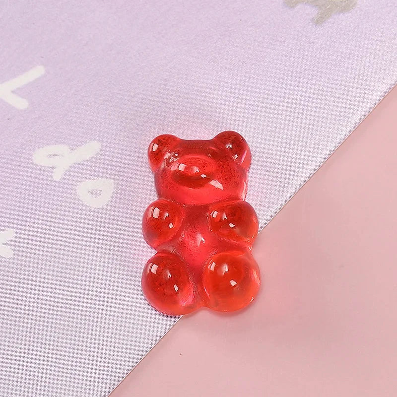 50pcs 3D Cartoon Jelly Bear Nail Art Resin Charms Rhinestones Kawaii Accessories Press on Nails Decorations DIY Supplies Parts