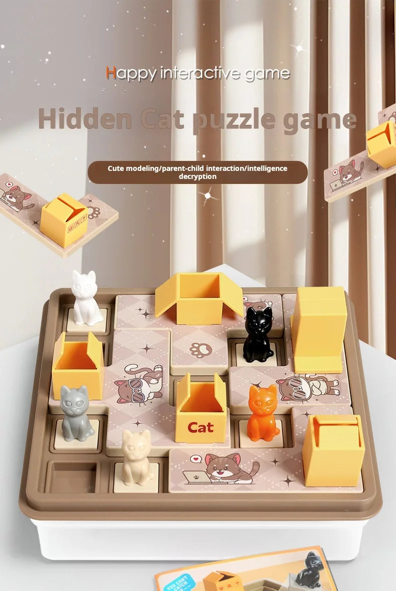 Children Toy Hidden Cat Clearance Board Montessori Game Cat Baby Space Planning Logical Thinking Training Puzzle Toys Kids Gifts