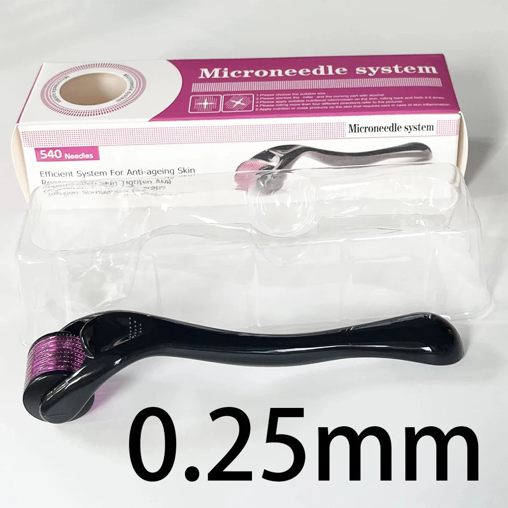 540 Needles for Facial Body Hair Growth Derma Roller for Skin Beard 0.2mm 0.25mm 0.3mm Needle Micro Face Roll Tool With Box Man