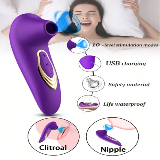 Silicone Suction Vibrators 10 Modes Nipple Sucker Sex Masturbation Stick Women Clitoral Stimulation Sucking Vibrator Adult Toys