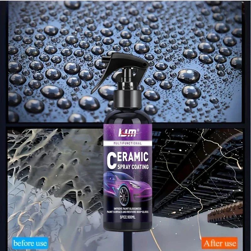 3-in-1 car nano coating spray - instant gloss enhancement, scratch-resistant and stain-resistant paint protection liquid wax
