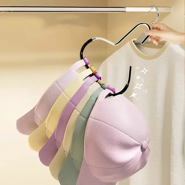 Circle Ring Hat Hanger 8 Hats Display Rack Baseball Cap Organizer Scarf Towel Tie Storage Holder for Closet Bedroom Saving Space