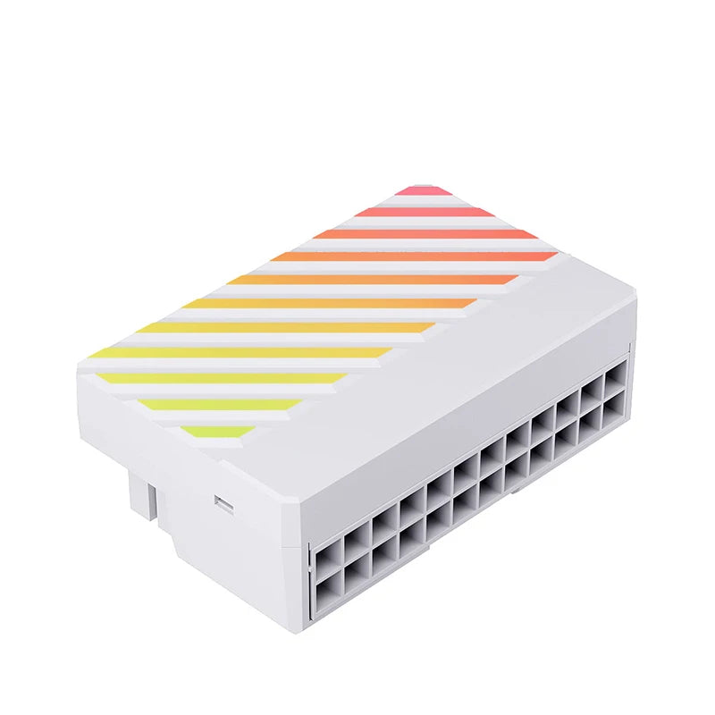 TEUCER ATX 24Pin ARGB Adapter, 90° RGB Power Cord Adapter for Computer Motherboard Power Supply