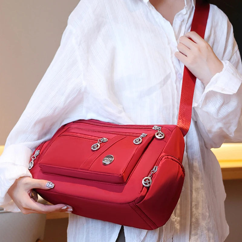 Large Capacity Women Crossbody Bag Waterproof Tote Casual Nylon Shoulder Bag Purse Handbag Lightweight Travel Messenger Bag