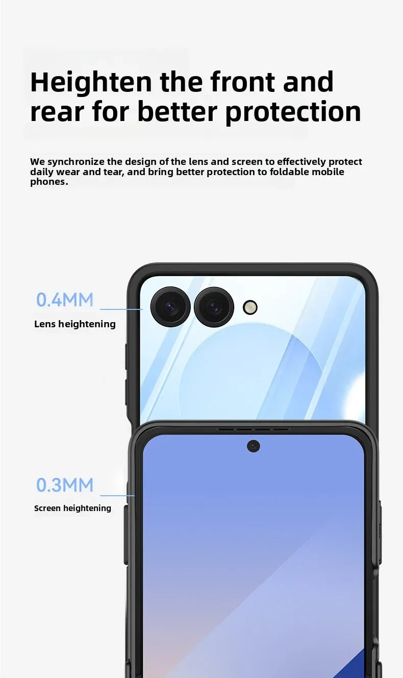 Ring Folding Phone Case for Samsung Galaxy  Z Flip  7 6 5 4 3 ZFlip7 FE All Inclusive Hinge ProtectiveShockproof Cover