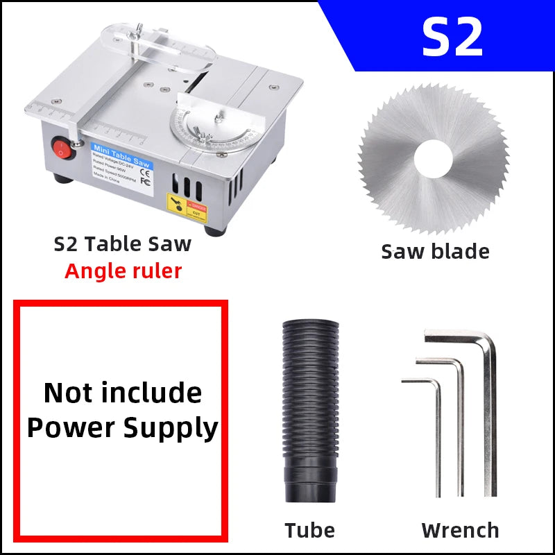 Multifunctional Mini Table Saw Spindle Motor DC 12V-24V Liftable Saw Blade Bench Saw DIY Circular Saw Bench Lathe Cutter Machine