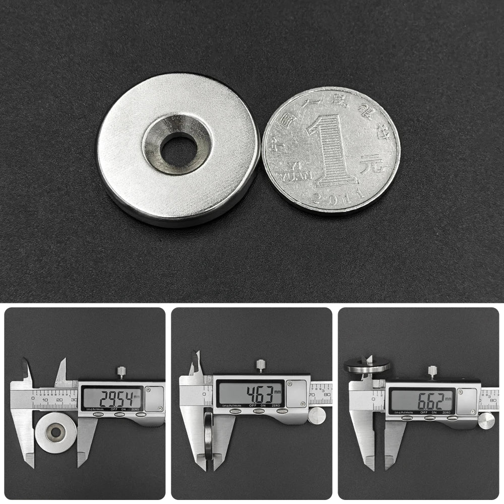 1/2/5/10Pcs 30x5-6 Neodymium Magnet 30mm x 5mm Hole 6mm N35 NdFeB Round Super Powerful Strong Permanent Magnetic Disc imanes