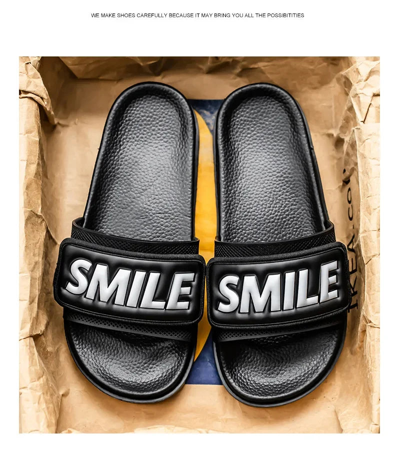 Men's Casual Slip-On Shoes Thick Bottom Air-Cushioned Slippers Magic Tape Simple High-End Summer Sandals EVA Material