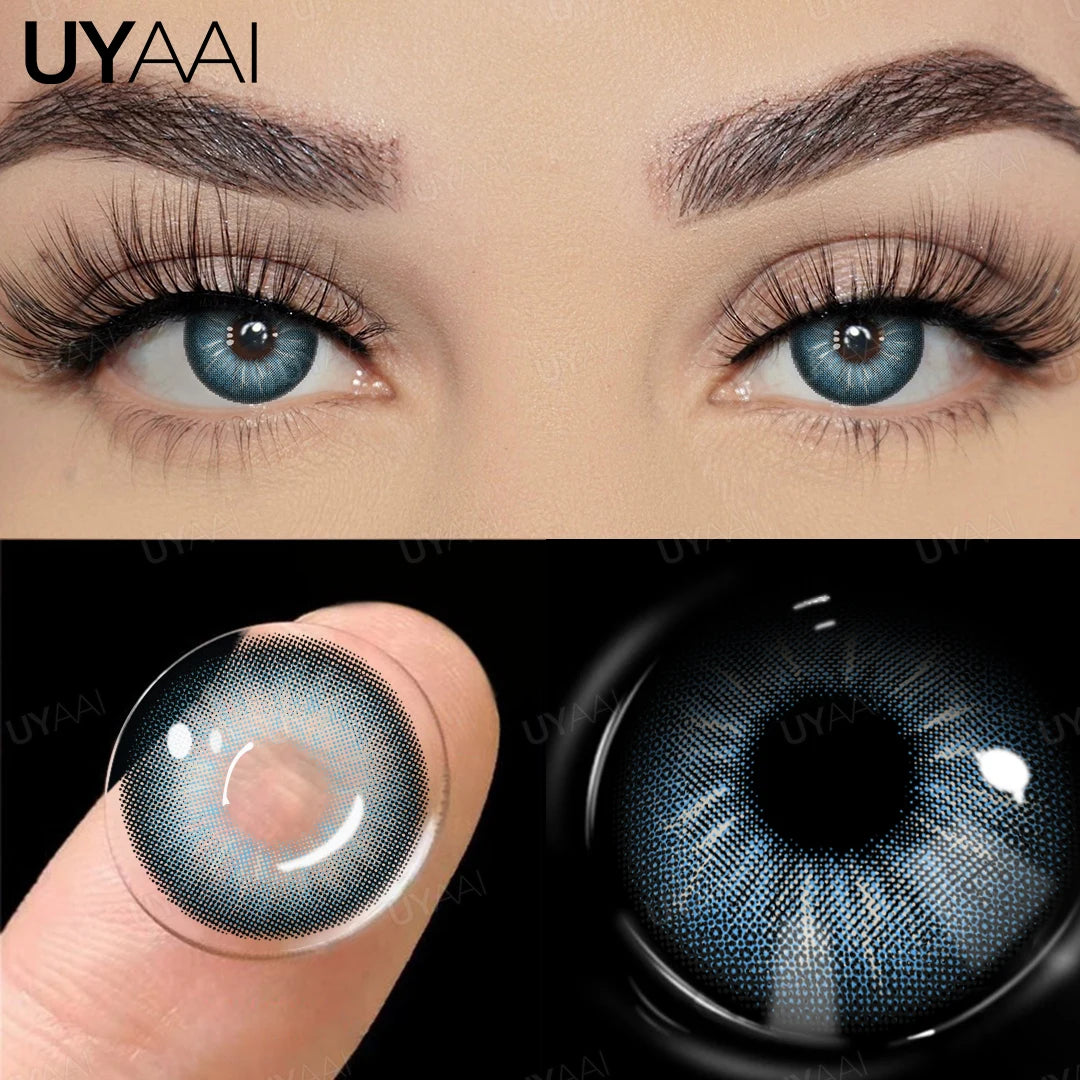 UYAAI 1 Pair Brown Natural Colored Eye Lenses Gray Fashion Lenses Blue Eye Lens Green High Quality Cosmetics Color Contacts