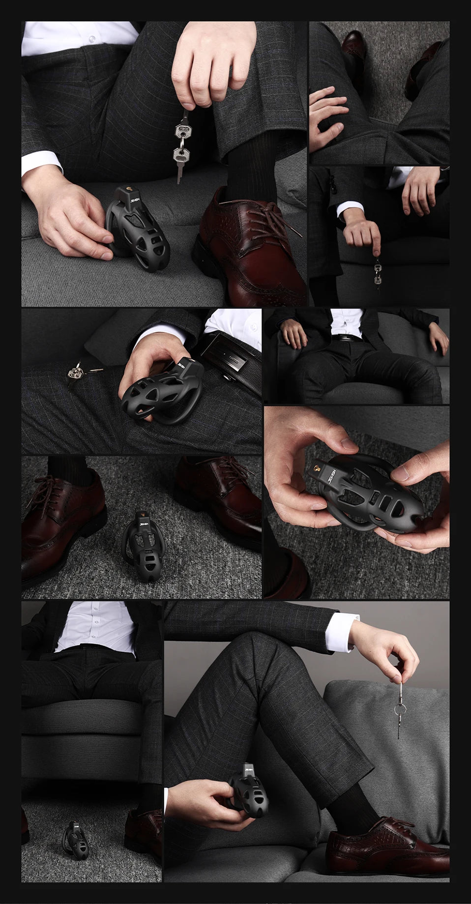 Jeusn Male Chastity Cage Sex Toys Discreet Sissy Femboy Chastity Cock Cage Device Penis Rings Male With 3 Size Men's Adult Goods