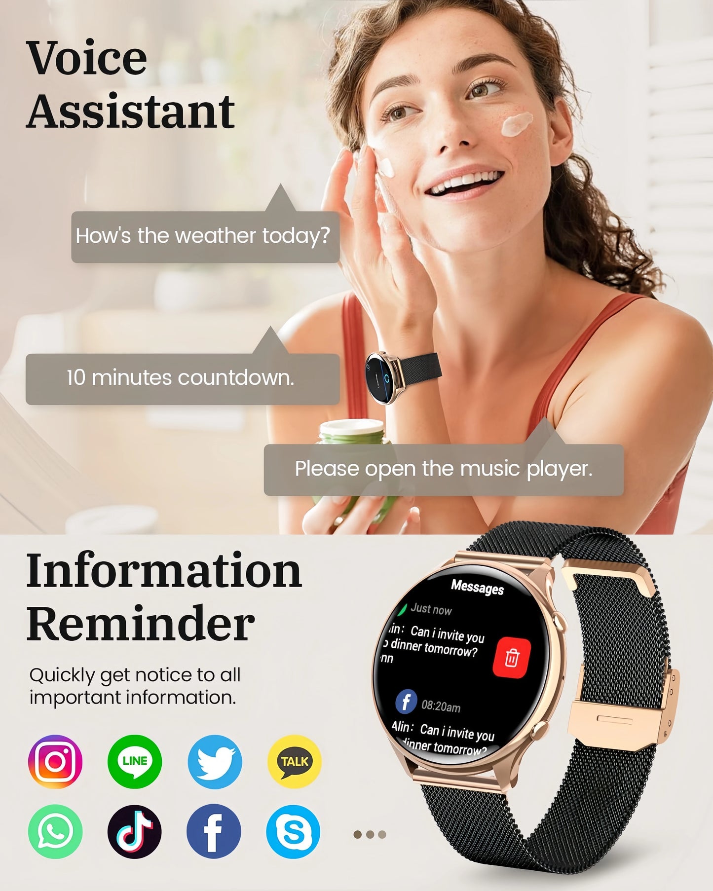 Smart Watches for Women, Answer/Make Calls, 1.39" Smartwatch,120+ Sports Mode, Pedometer, 100+ Exercises, Android IOS Compatible