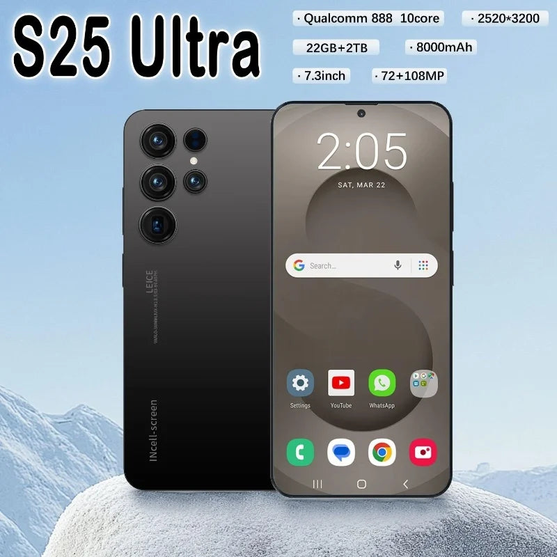 HOT 2025 new S25 Ultra original intelligent 5G dual card dual standby Android 13 system global version phones 8000mAh battery