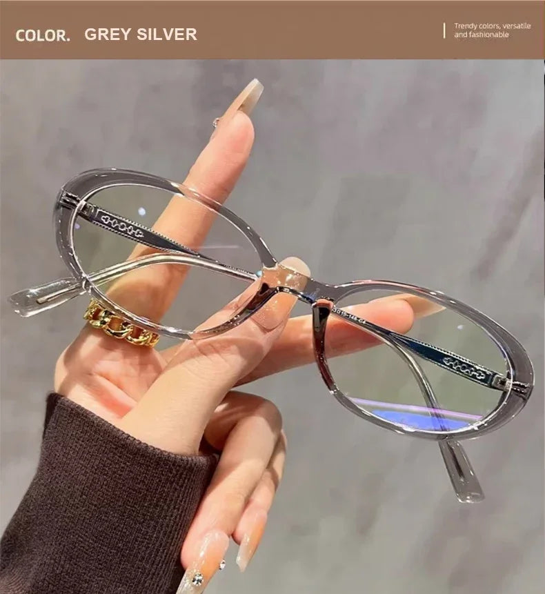 Fashionable Thick Edge Oval Small Frame Anti-blue Light Reading Glasses For Women Senior Middle-aged And Elderly Glasses