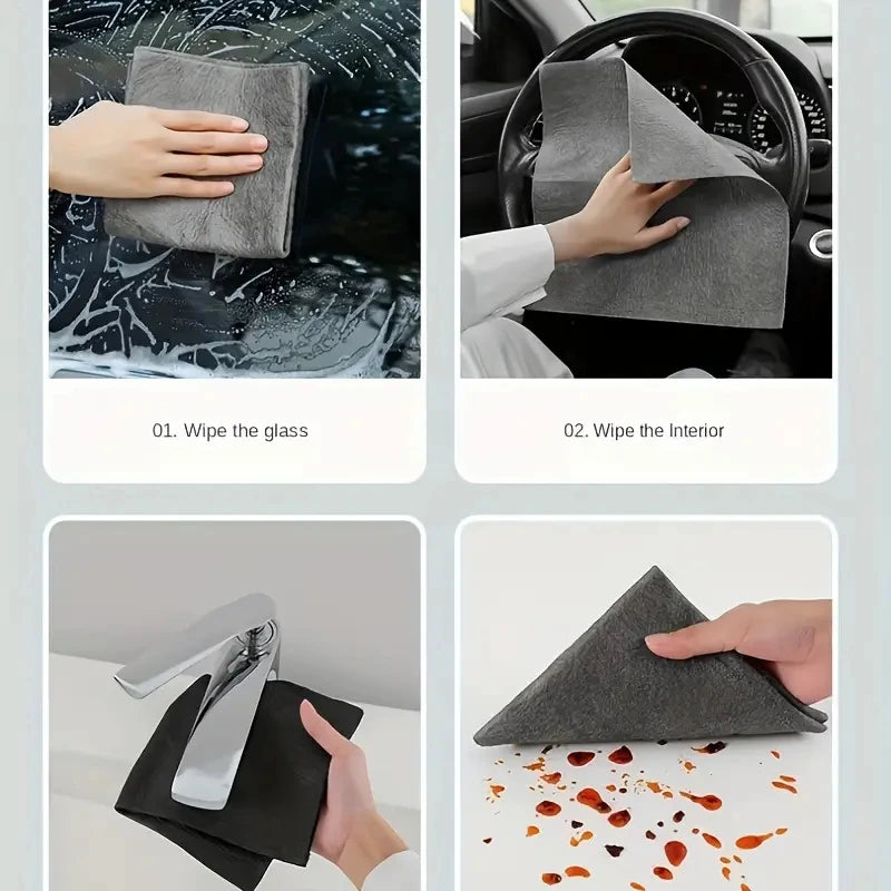 Magic Glass Cleaning Cloth-Thickened Streak-Free Towel, Reusable Dual-Sided Eraser for Kitchen Windows, No Watermark Home Tool