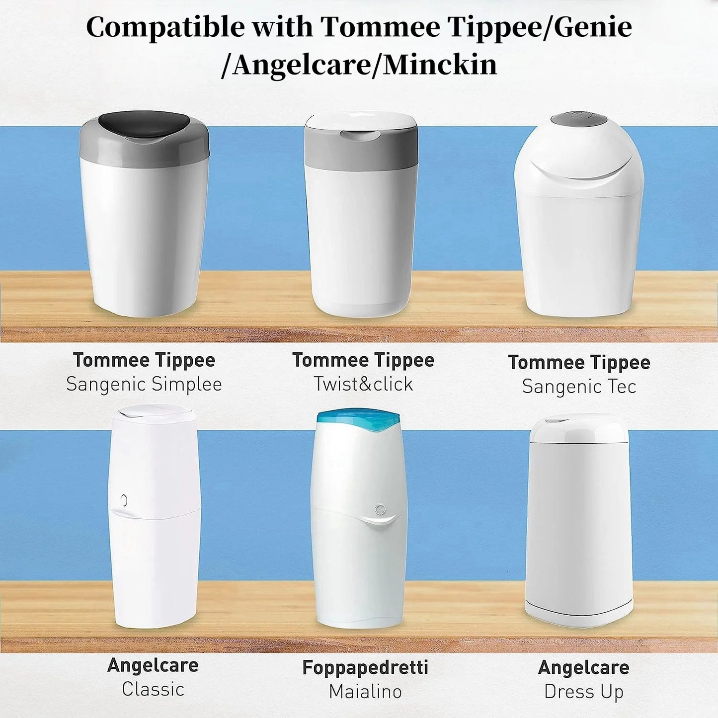 Diaper Pail Refills for Sangenic Tommee Tippee for Genie for Angelcare for Munchkin