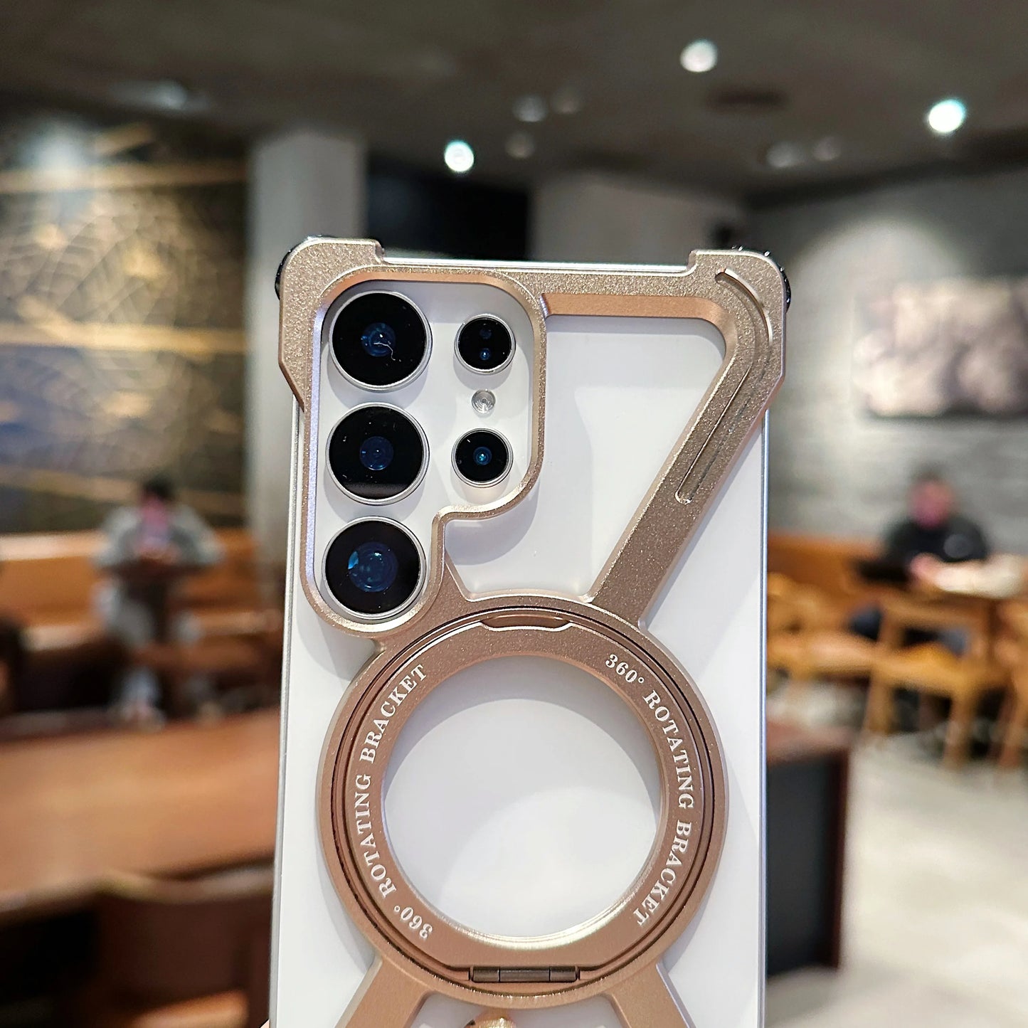 Aluminum Alloy Magnetic Case For Samsung Galaxy S23Ultra S24Ultra S25Ultra S26 Ultra 360° Rotation Holder Frameless Phone Cover