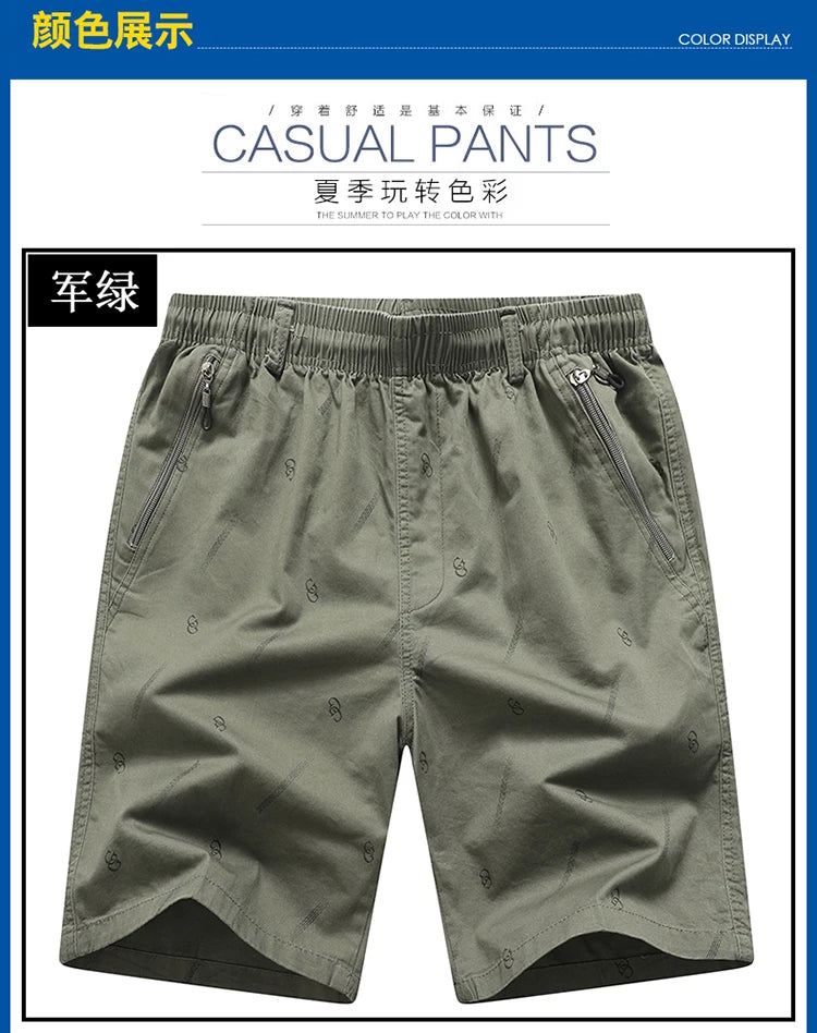 2024 Men's Work Shorts Summer Cotton Thin Casual Sweatpants Comfortable Hundred Five Pants
