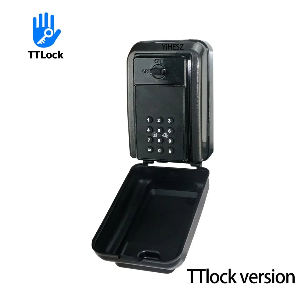 Tuya/TTlock Smart Key Lock Box Fingerprint Wall Mounted Aluminum Alloy Key Safe Box Waterproof With Code Key Storage Lock Box