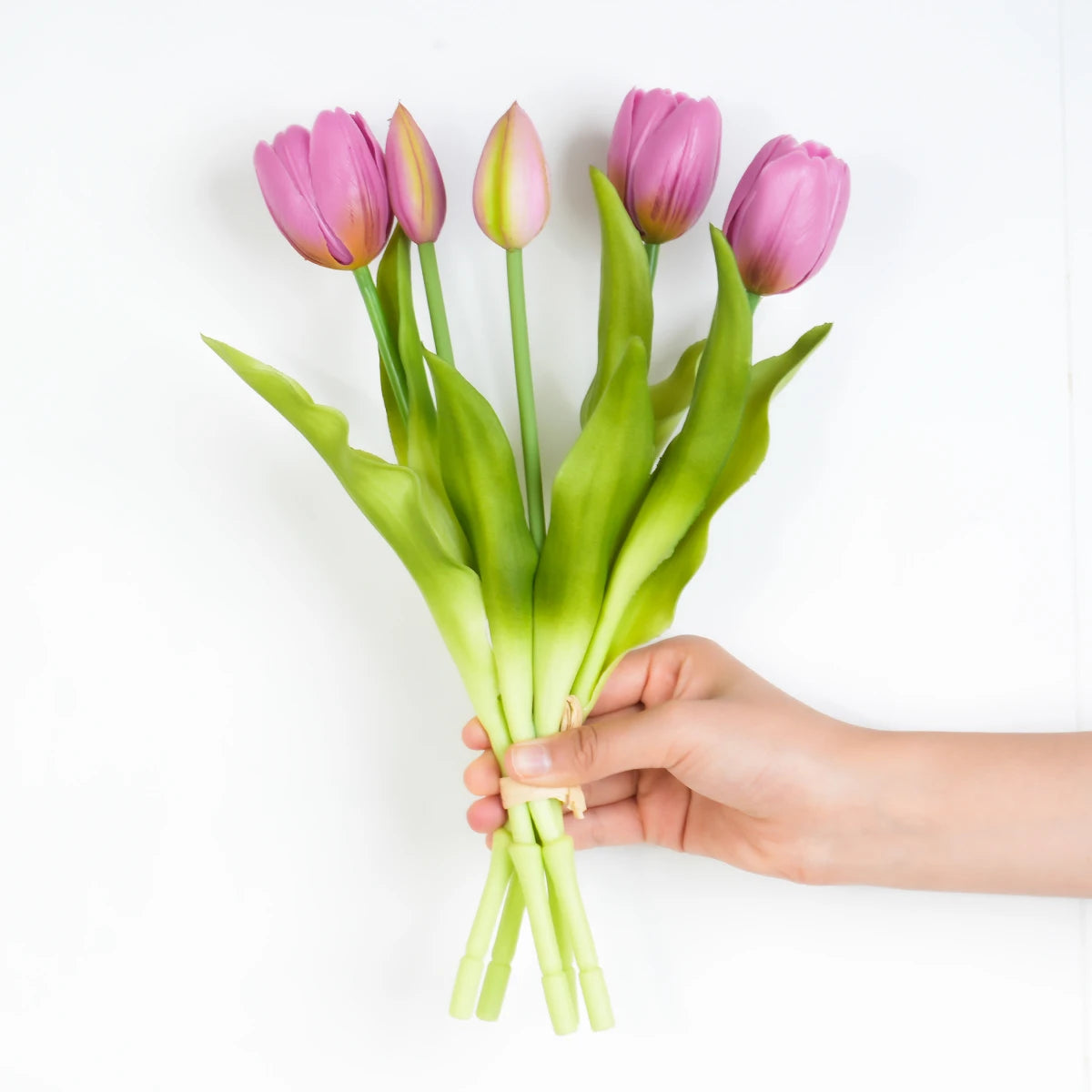 5pcs Artificial Tulip Bouquet Silicone Fake Flowers Party Decoration Living Room Table Centerpiece Floral Arrangement Decoration