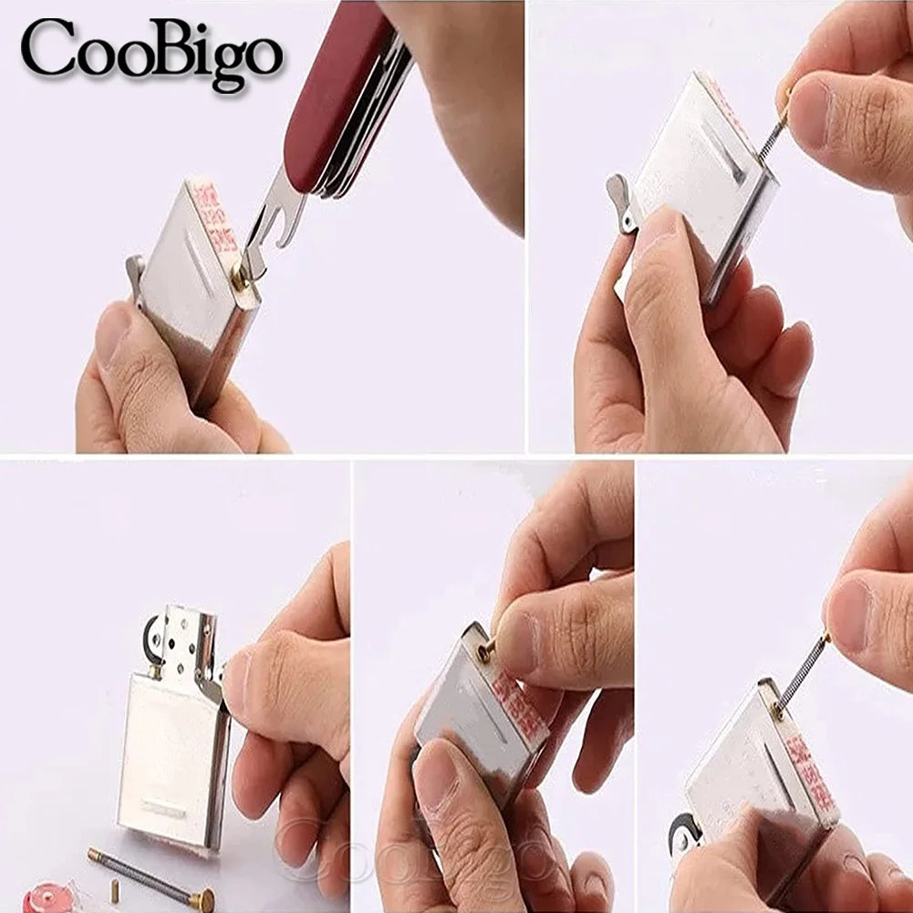 5pcs Kerosene Lighter Replacement Spring Screws for Petrol Oil Zippo Zorro Lighters Repair Smoking Cigarette Accessories Metal