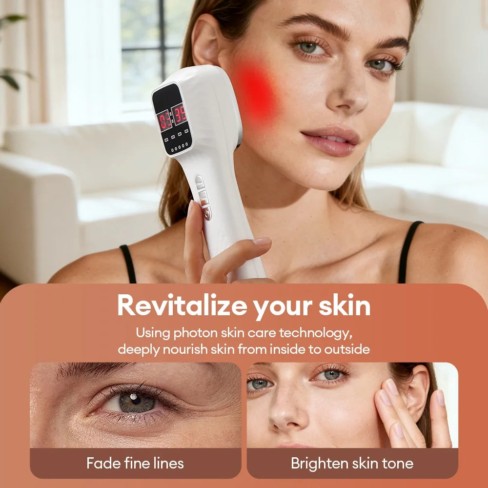 New 650nm 808nm Handheld Facial Body Red Light LED Laser Therapy Beauty Device Anti Aging Wrinkle Acne Body Fatigue Relief Healt