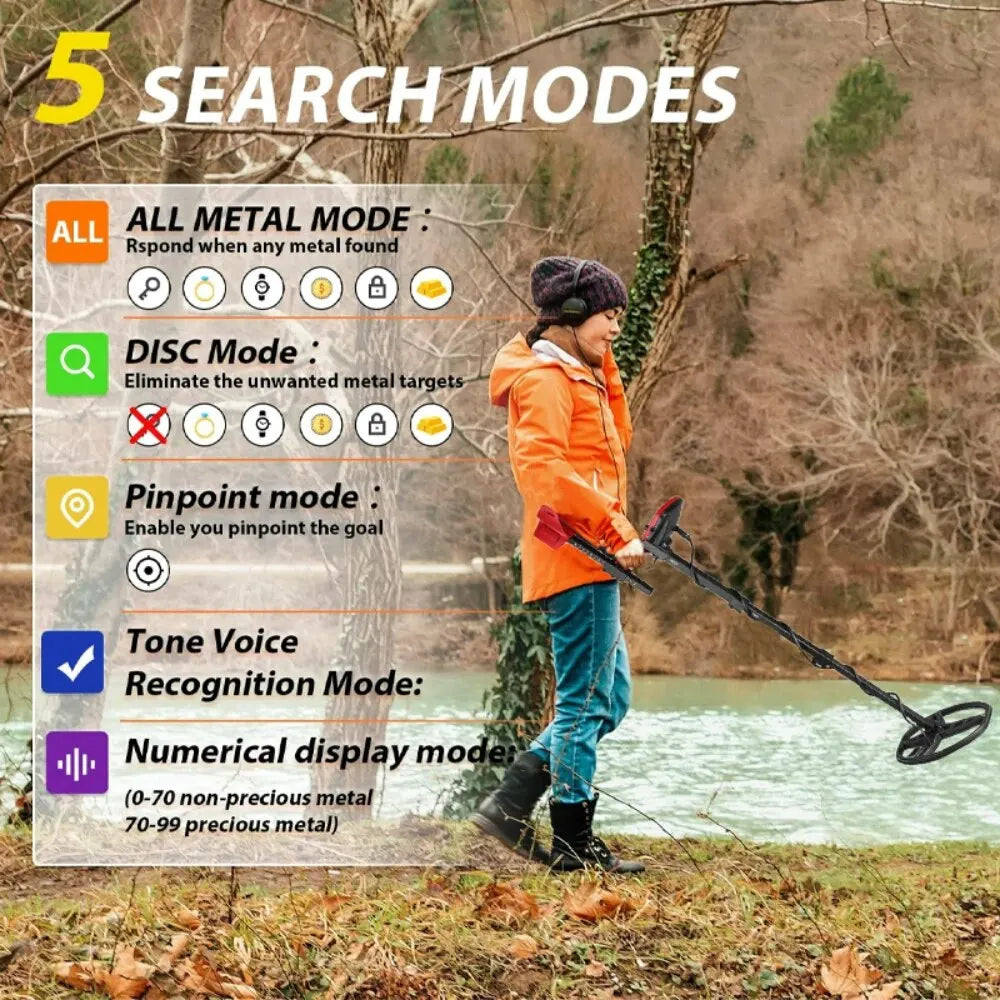 Metal Detector TX-850L Gold Metal Detector High Performance Underground Metal Detector Finder Treasure Hunter Gold Prospector