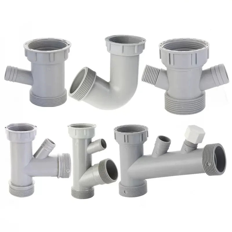 Sink Drain Pipe Adapter Y Shaped Basin Sewer Branch Connector Overflow Tube Thread Hose Joint for Kitchen Bathroom Accessories