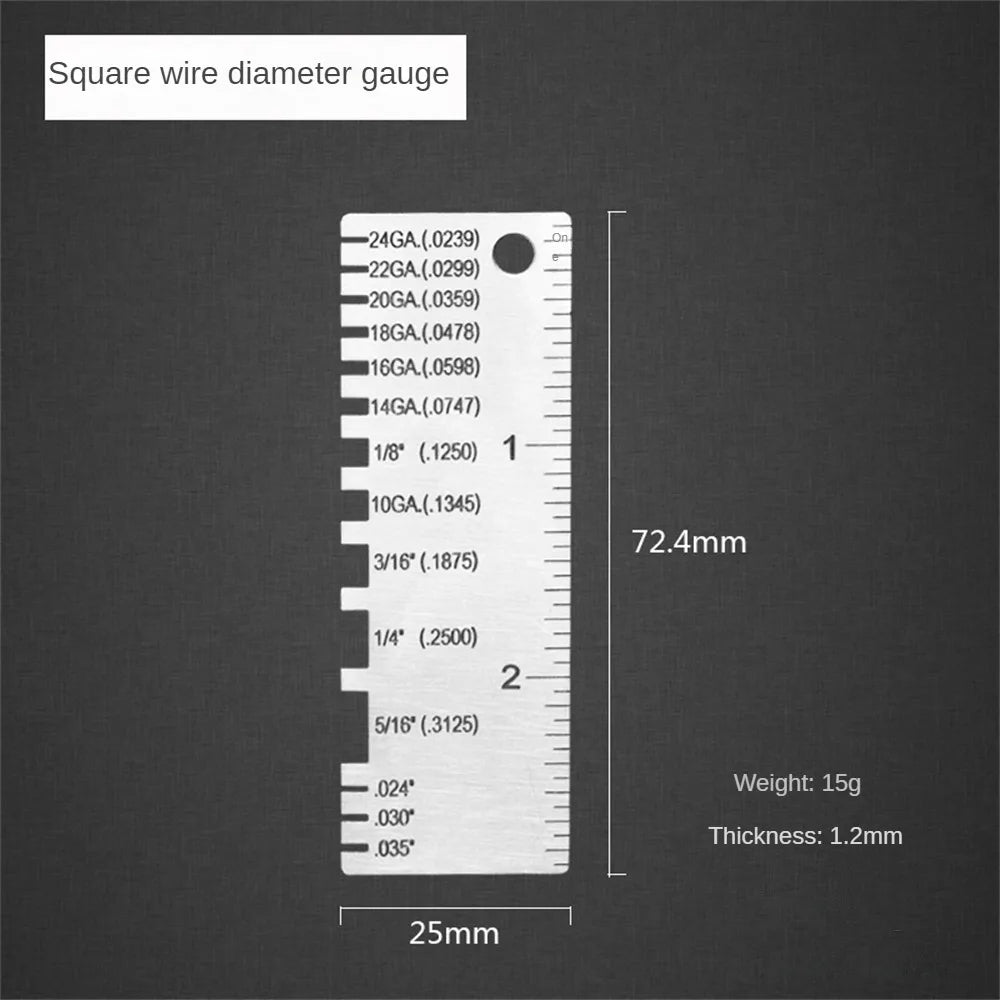 Metal Wire Thickness Ruler Gauge Welding Gage Template Soldering Inspection Weld Inspection Portable Welder Ruler Wire Gauge