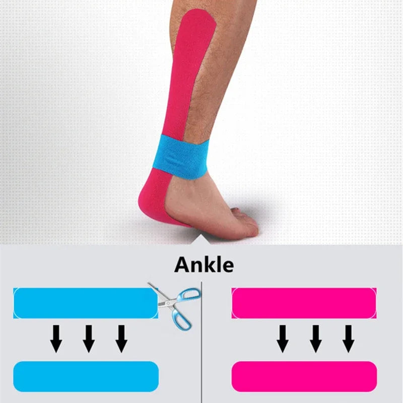 2.5cm*5m Sports Kinesiology Tape  Recovery Self Adherent Bandage Wraps Waterproof Cotton  Tapes for Muscle Pain Relief