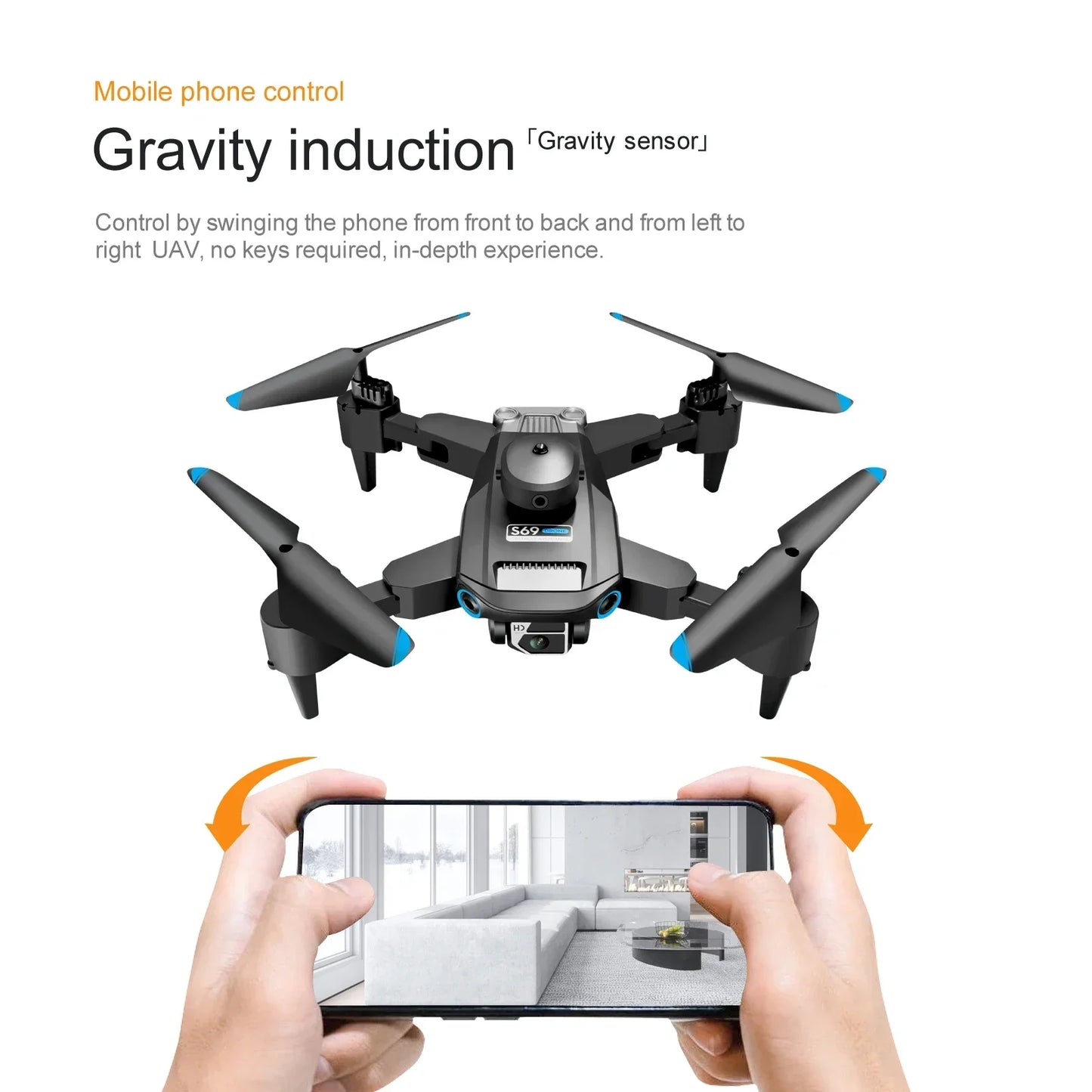 S69MAX Drone 4K Professional 8K With Wide Angle Dual HD Camera Foldable RC Helicopter WIFI FPV Height Hold Quadcopter Toys Gifts