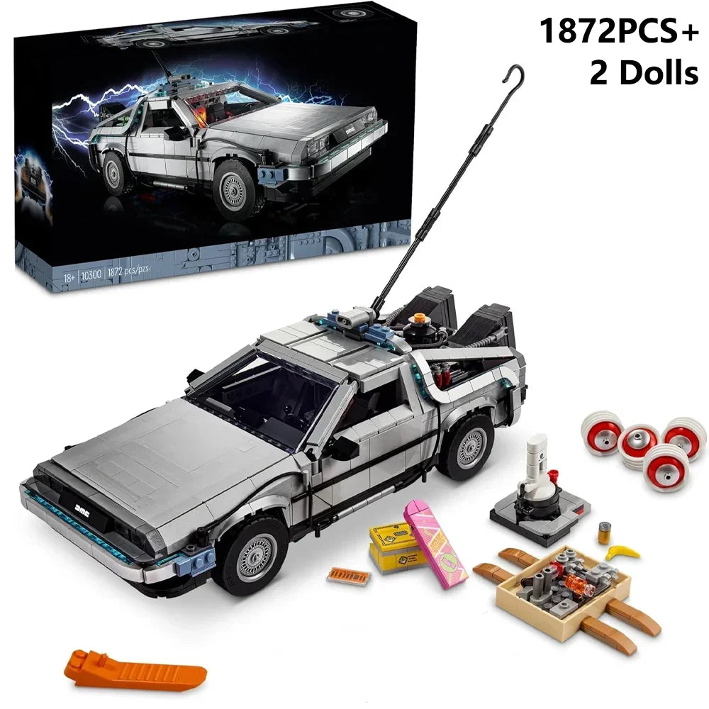 Technical NEW 1872Pcs Back to the Future Time Machine Building Blocks Vehicle Model 10300 Car Assemble Bricks oys Gifts For Kids