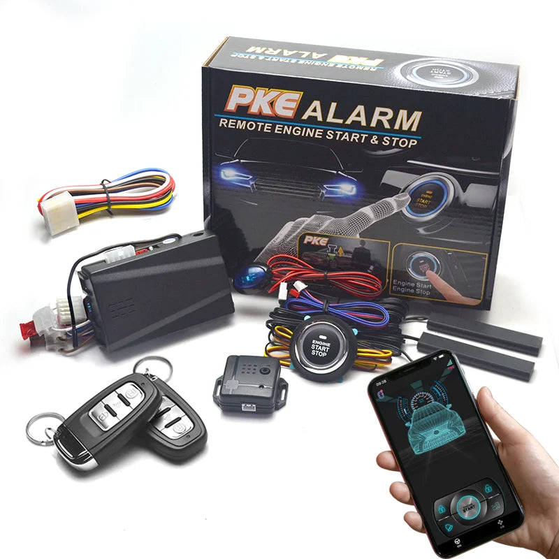 Remote Starter and Car Alarm Smart App Remote Start Stop System for Cars Engine Push Start System with Auto Ignition Button