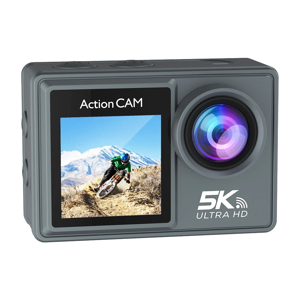5K Action Camera 4K60FPS Dual IPS Touch LCD WiFi 170° DVR Action Cam 30M Waterproof 5X Zoom Sports Camera With Remote Control