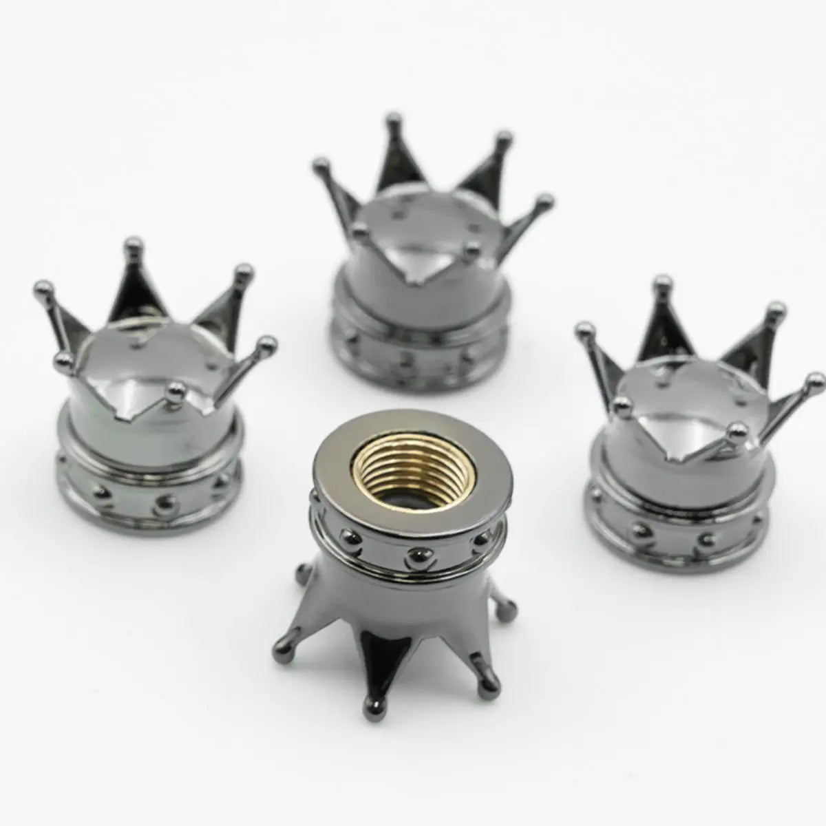 4 PCS Universal Crown Wheel Valve Covers Air Dustproof Waterproof Car Motorcycle Tyre Rim Covers Car Decoration Valve Caps