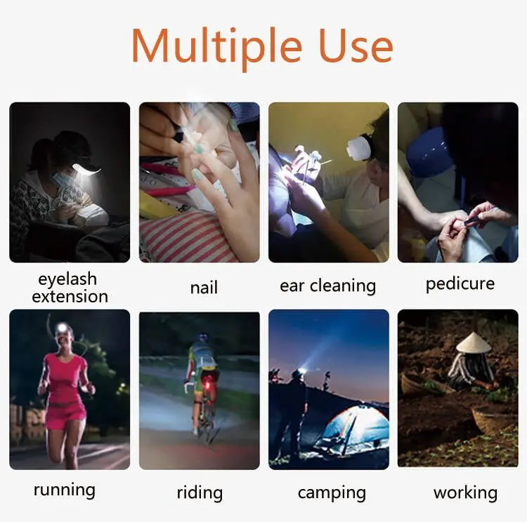 USB Rechargeable LED Headlamp New Headlight for Makeup and Eyelash Extensions  LED Eyelash Extension Waterproof Lamp USB Light