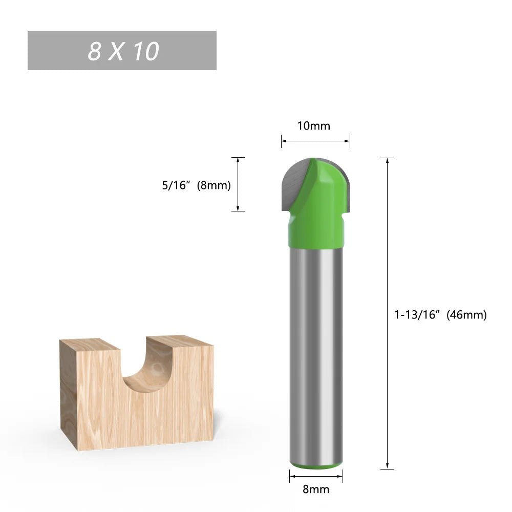 Round Bottom Over Nose Router Bit CNC 6mm Router Bit Set Carbide Ball End Mill 6mm 8mm for Wood Woodworking