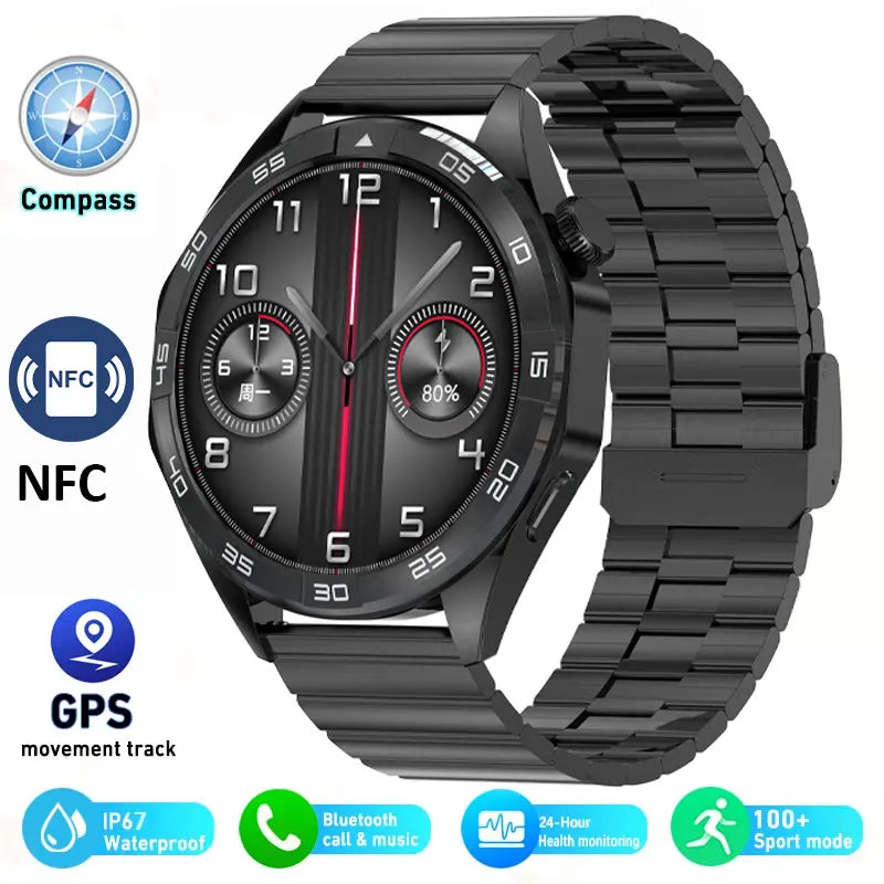 Smart Watch GT4 Heart Rate Sleep Health Monitor Bluetooth Call NFC Smartwatch Men Women GPS Track Tracking For Android IOS 2024