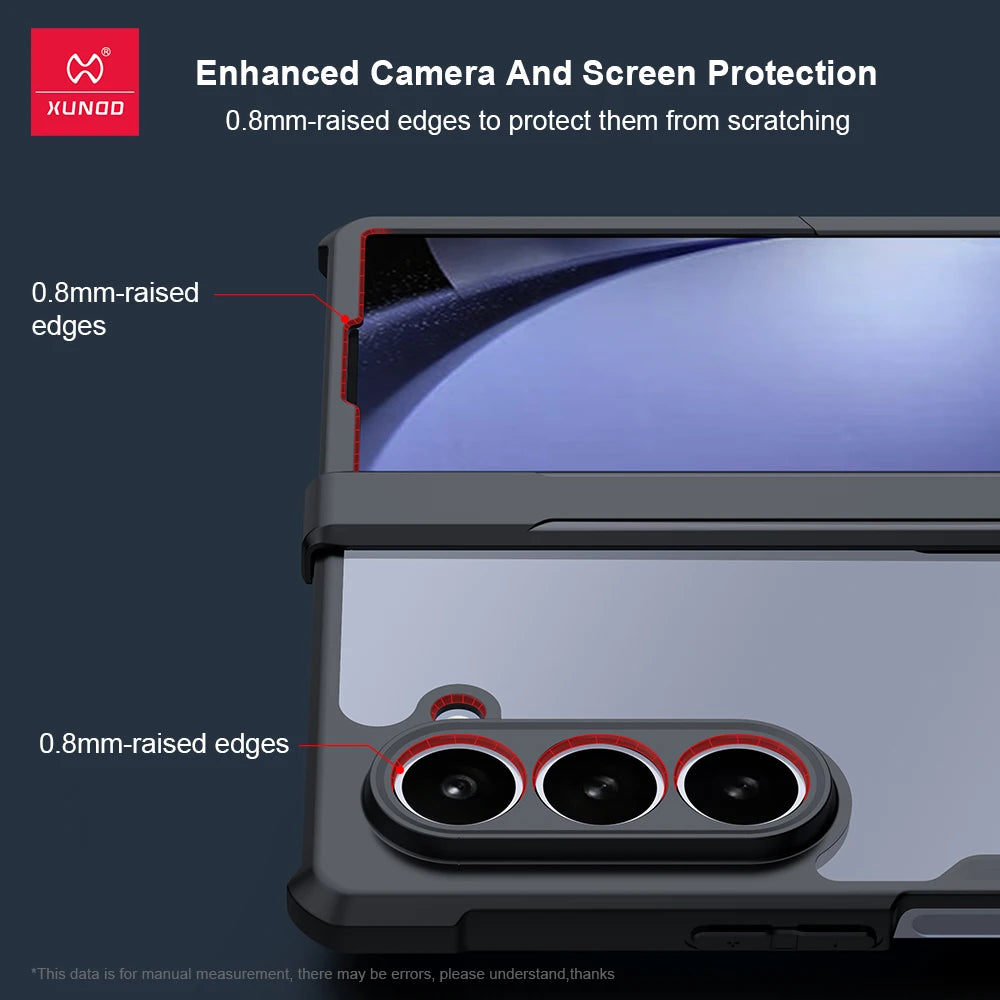 Xundd For Samsung Galaxy Z Fold6 Case For Galaxy Z Fold 6 5 4 3 Phone Cover Shockproof Protective Shell Clear Transparent Cases
