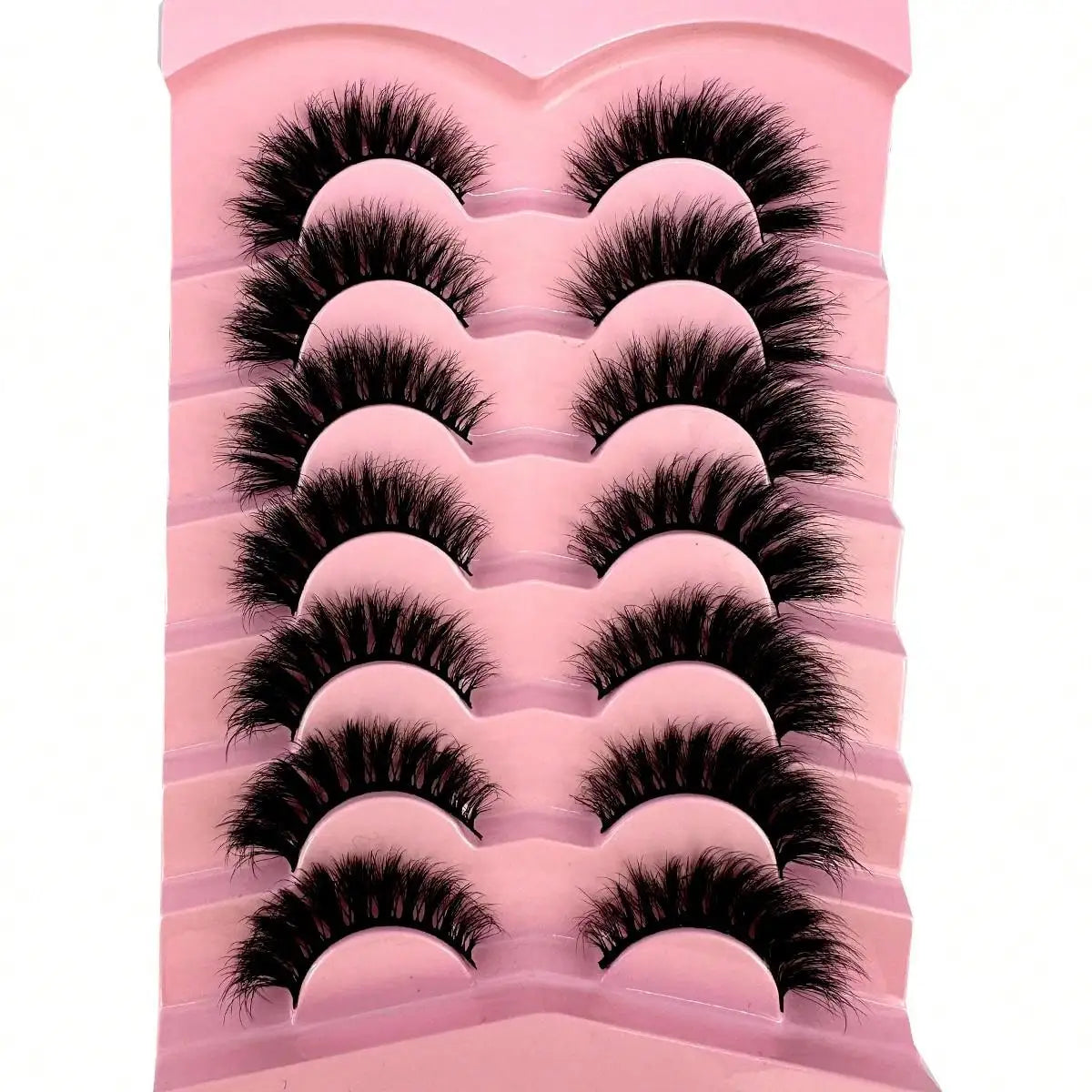 New 7Pairs Lashes 3D False Eyelashes 5D Fluffy Faux Mink Lashes Cat EyeLashes Reusable Volume Mink Eyelashes Extention Makeup
