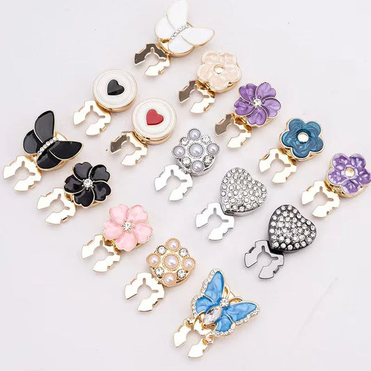 Rhinestone Button Covers, Gold Crystal Clip on Button Covers, Decorative Formal Cufflink Buttons