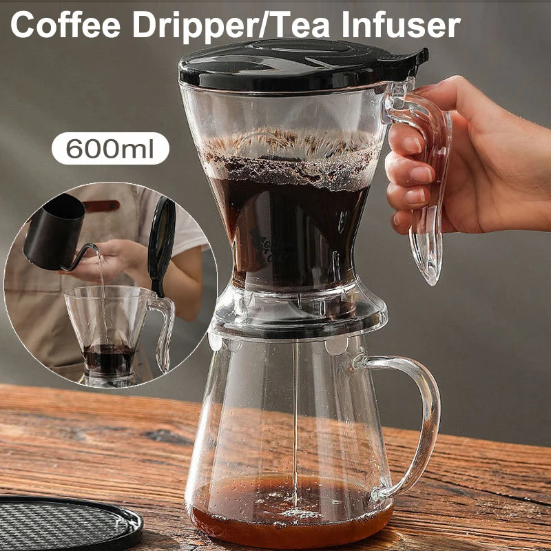 600ML Coffee Dripper,Tea Infuser for Loose Leaf Tea,Hand Brew Drip Coffee Machine,Large Filter Holder,Drinkwareespr Espresso