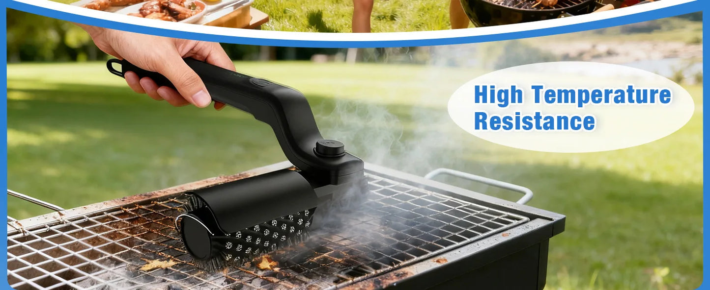 Electric Grill Brush Cleaning BBQ Cleaner Brush Cordless Rechargeable Rotary Adjustable Outdoor Heavy oil Stains Clean Tool