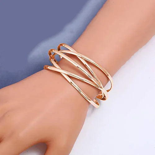 Punk Fashion Metal Cuff Bangles for Women Retro Personality Exaggerated Hollow Out Geometric Bangles Party Jewelry Wholesale