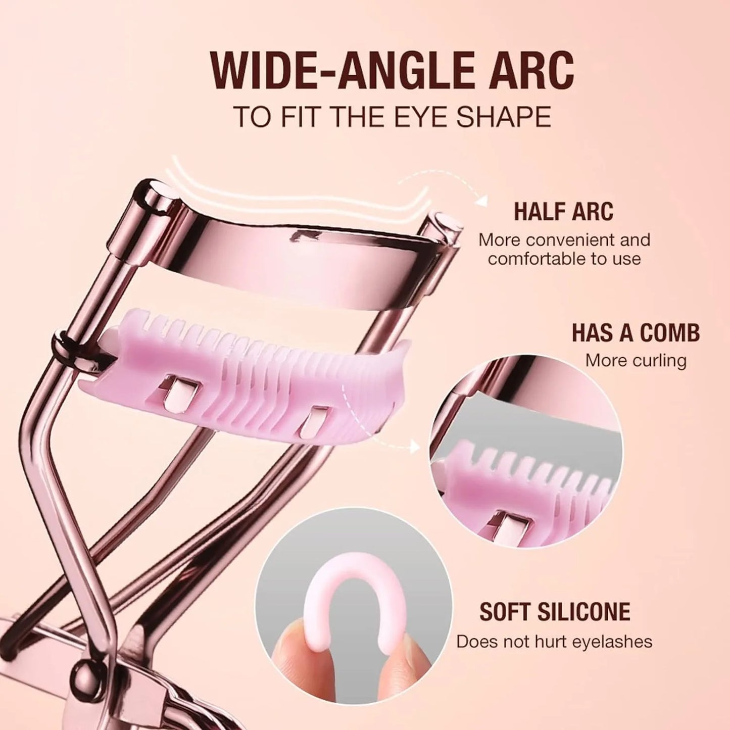 Professional Rose Gold Eyelash Curler Eyelash Makeup Tools Women's Cosmetics Accessories Quick Styling Compact And Portable