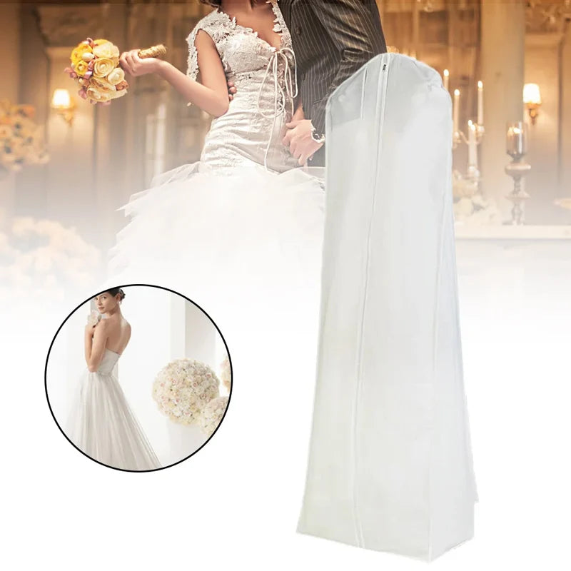 High Quality Long Wedding Dess Bag Cover Evening Dress Dust Cover Bridal Garment Storage Bag New Wedding Dust Cover