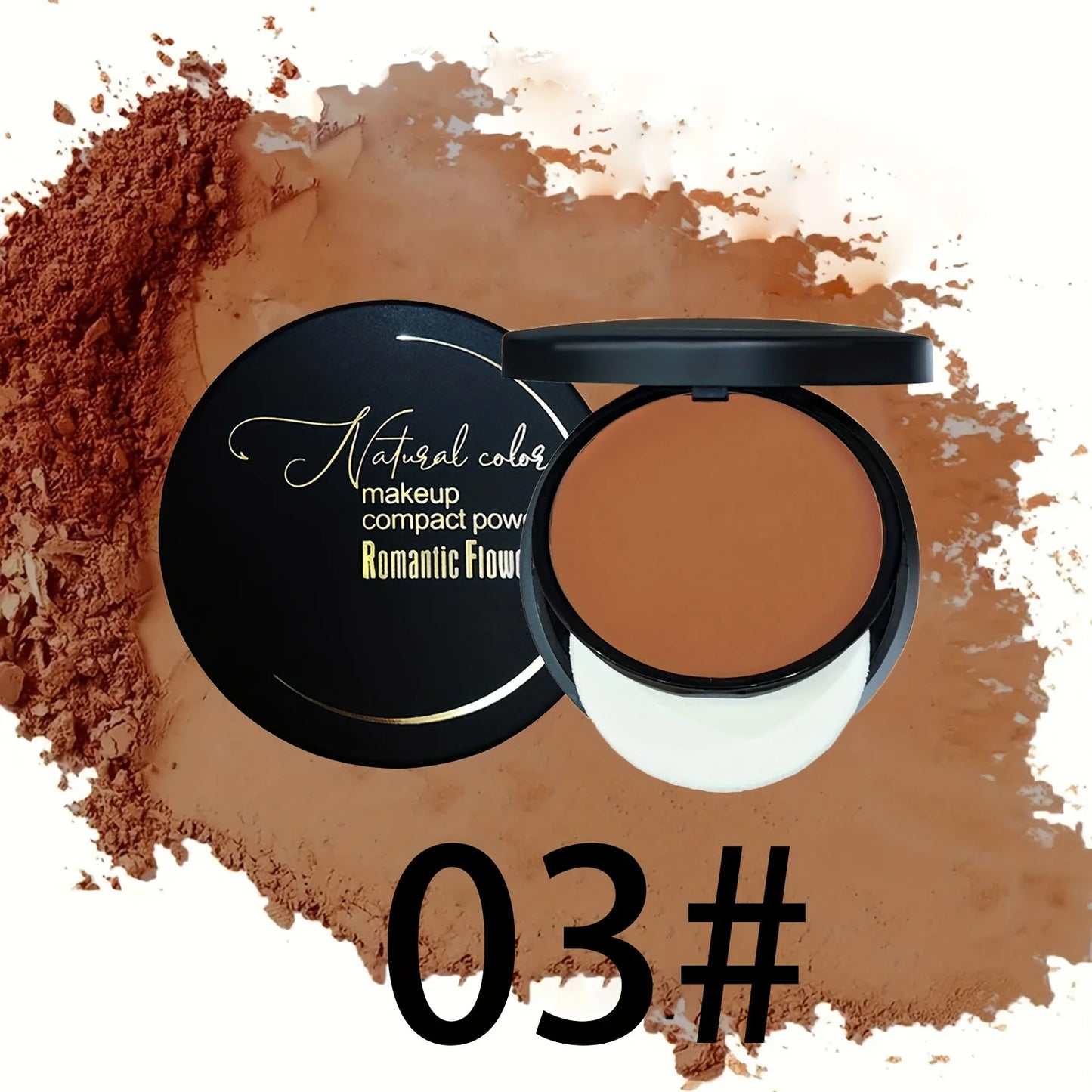 3 color bronzer, sculpting matte powder, waterproof, full coverage, press-on powder, natural color, with puff