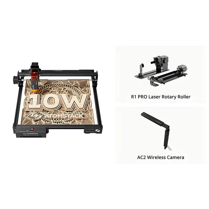 ATOMSTACK A10 PRO V2 Laser Engraver Cutter 10000mW Laser Class 4 400 x400mm 24000mm/min Fast Speed PC Phone App Control