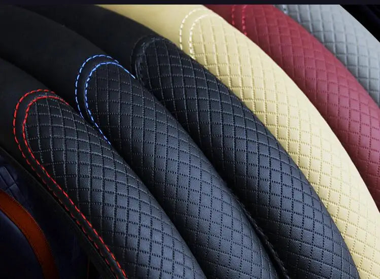 leather Steering Wheel Cover Car-styling for Ford Focus MK2 MK3 MK4 kuga Escape Fiesta Ecosport Mondeo Fusion