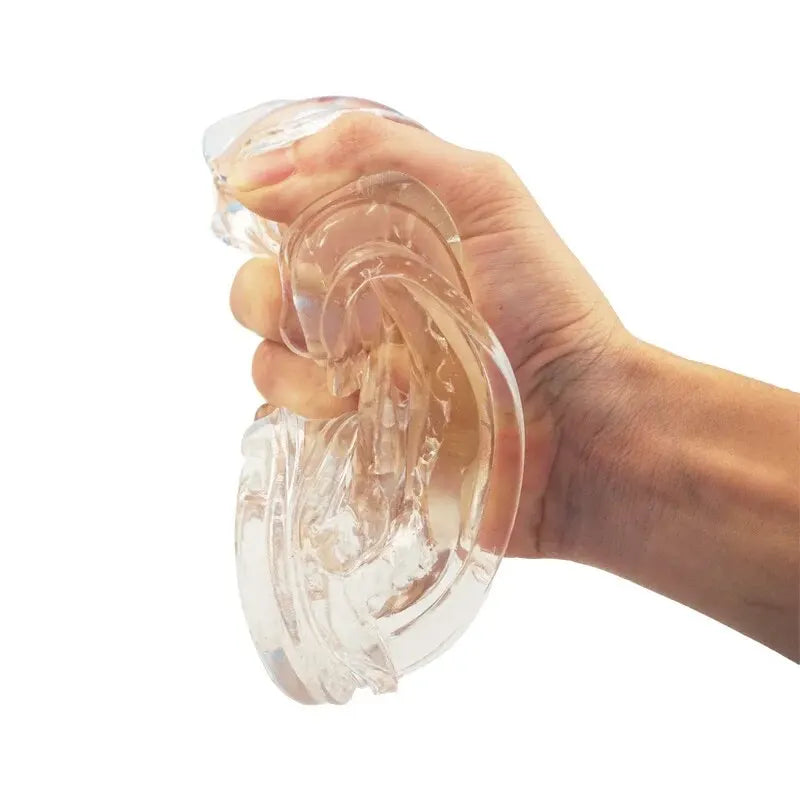 Male Masturbator Cup Soft Silicone Pussy Transparent Vagina Adult Goods Endurance Exercise Vacuum Pocket Cup for Adults Sex Toys